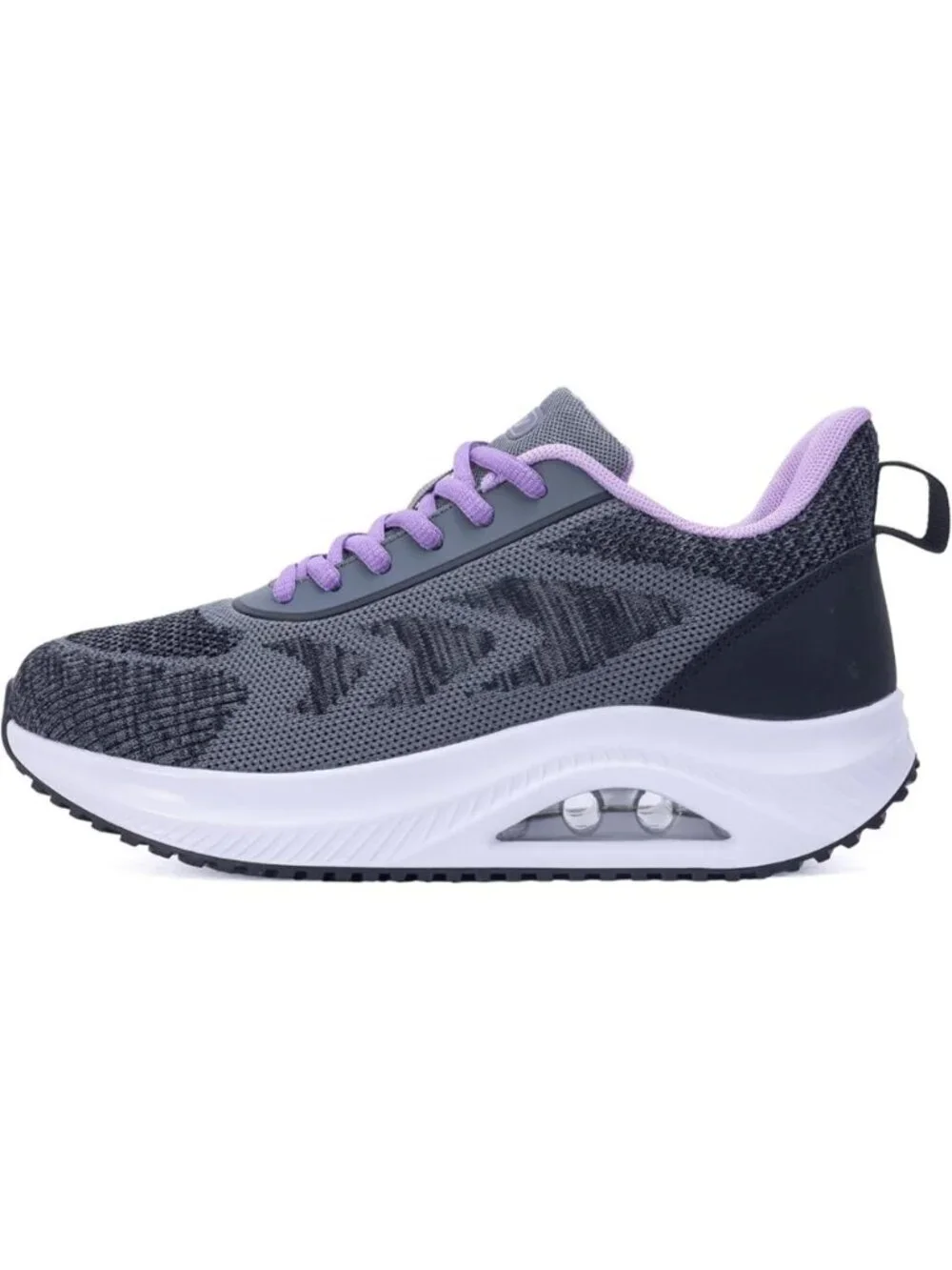 Women's Grey Purple Arch Support Walking Shoes Plantar Fascistic Sneakers
